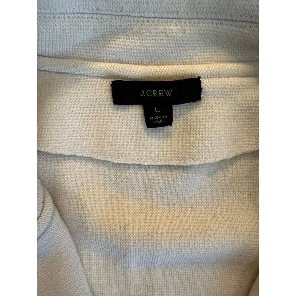 J.Crew Sophie Open-Front Sweater-Blazer Merino Wool Cotton Blend Large